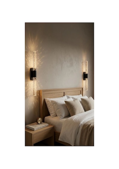 Bubblelight Medium 40 Cm Modern Tasarım Led Aplik - Duvar Lambası - Siyah - Elektrikli - Günışığı Çok Renkli
