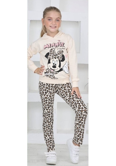 Lolliboomkids Kız Çocuk Kapüşonlu Mickey Karakter Baskılı Leopar Taytlı Sweatshirt Alt Üst Takım Leopar Lolliboomkids Kız Çocuk Kapüşonlu Mickey Karakter Baskılı Leopar Taytlı Sweatshirt Alt Üst Takım Leopar