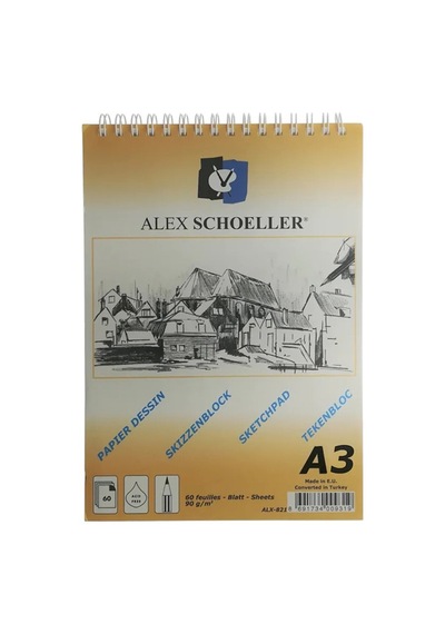 Alex Schoeller Aydınger Bloknot Eskiz Spiralli 60 Yp A3 90 Gr Alx-822