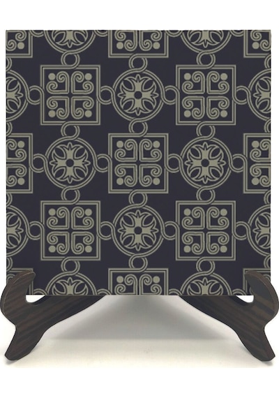 Bizans Deseni Baskılı Mdf Masaüstlük 10x10 542