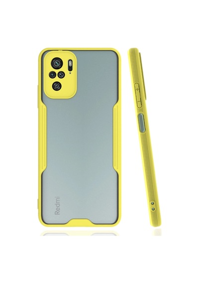 Xiaomi Redmi Note 10 Kılıf Platin Silikon - Sarı Düz Renkli