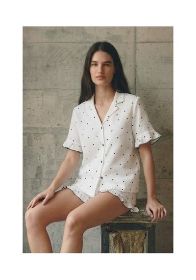Fit Women Kadın V Yaka Comfort Fit Beyaz Pijama Takımı