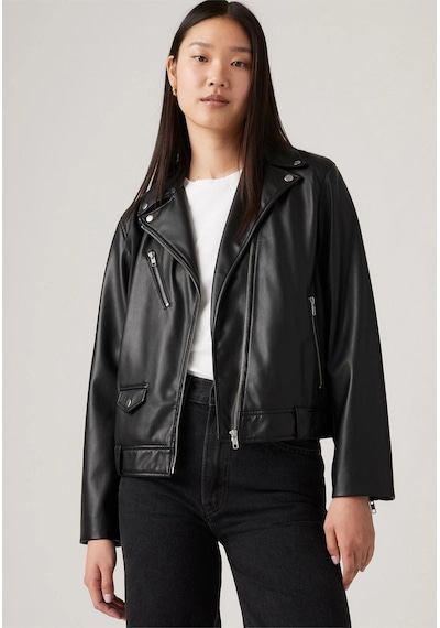 Kadın Kendal Moto Biker Deri Ceket - A9373-0000-5112 Siyah