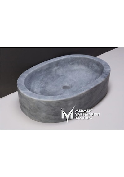 Afyon Gri Mermer Oval Dikdörtgen Lavabo