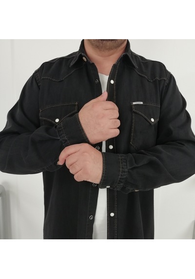 Tousus Regular Fit Western Kot Erkek Gömlek Kls-1016-tss Siyah