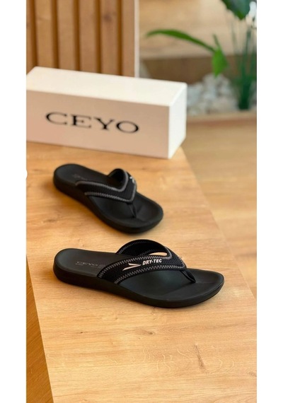 Ceyo 6100-29 Siyah Parmak Arası Erkek Terlik