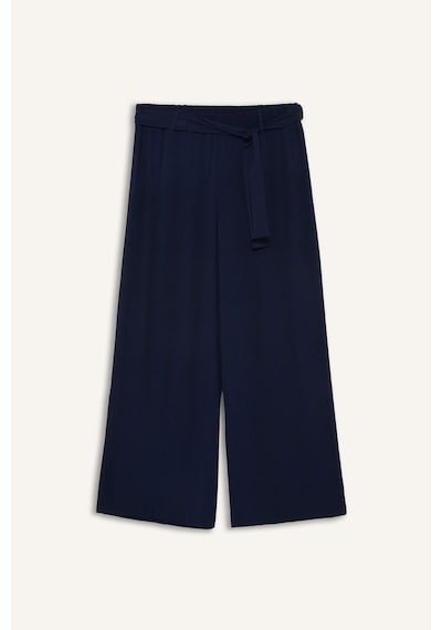 Defacto Culotte Geniş Paça Krinkıl Viskon Kapri C9565ax25smnv135 Lacivert