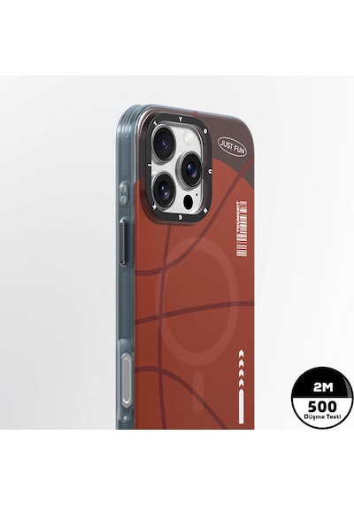 Apple iPhone 16 Pro Max Kılıf Magsafe Şarj Özellikli Spor Tasarımlı Youngkit Dynamic Serisi Kahverengi