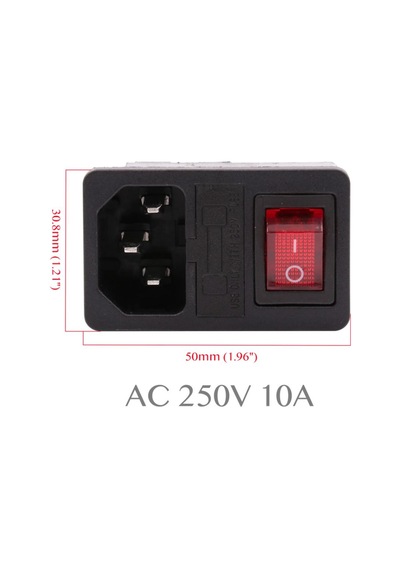 On/Off Switch Tırnaklı 250 Volt 10A Soketli ve Sigortalı