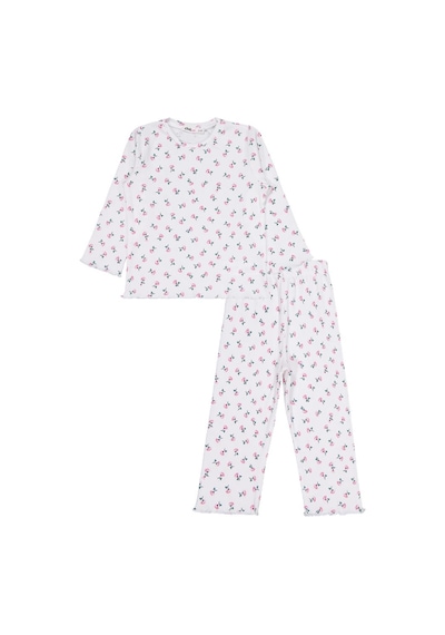 Civil Girls Çiçek Desenli 2-5 Yaş Pijama Takımı - Ekru
