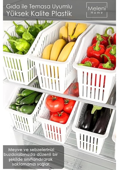 Buzdolabı Düzenleyici Set, 2'li, Plastik, Gıda Sınıfı, Bpa İçermez, Bulaşık Makinesine Uygun, Hava Sızdırmaz, İstiflenebilir, Gıda Servisi İçin Çok Renkli