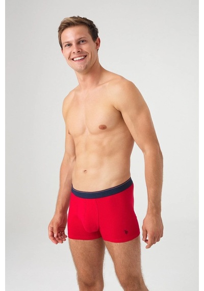 U.S. Polo Assn. Erkek Kırmızı - Lacivert 2 Li Boxer 80361 Çok Renkli