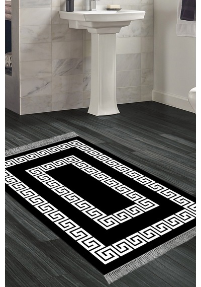 Eko Trend Djt Banyo Paspası Yıkanabilir Kaymaz Taban 650m Modern Siyah
