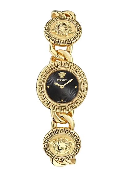 Versace Greca Stud Icon 28 Mm Quartz Saat Vrscve0q00525 Siyah