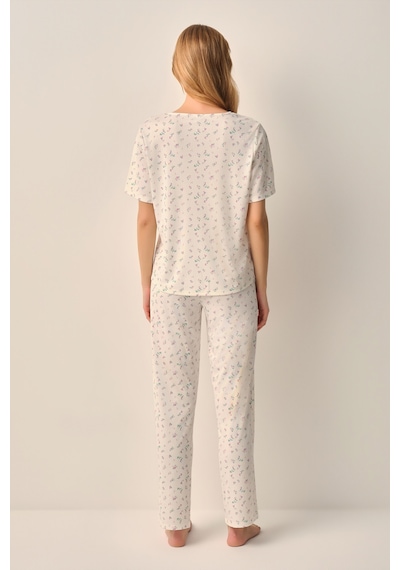 Suwen Hera Gömlek Yaka Pijama Takımı Sh26614660b338 Ekru
