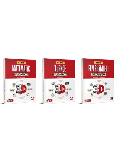 3d 2025 8. Sınıf Lgs Matematik + Türkçe + Fen Bilimleri Similasyon Deneme Seti 3 Kitap