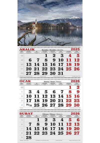 2026 Yılı Gemici Takvimi- Bled Gölü Slovenya