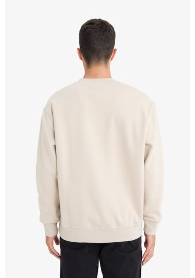 Defacto Relax Fit Bisiklet Yaka Kalın Basic Düz Sweatshirt T5139az25aubg735 Bej
