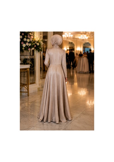 Gül&can Butik Tesettür Abiye Elbise Şık Ve Zarif Tasarım Bej