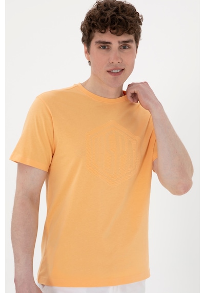 U.S. Polo Assn. Erkek Regular Fit Bisiklet Yaka Turuncu Tişört 50300382-VR202