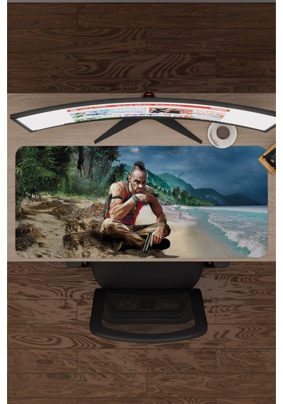 Far Cry Kaymaz Dikişli Kauçuk Oyuncu Mousepad V3 - 90x40 Xxl Gaming Mouse Pad Fare Altlığı