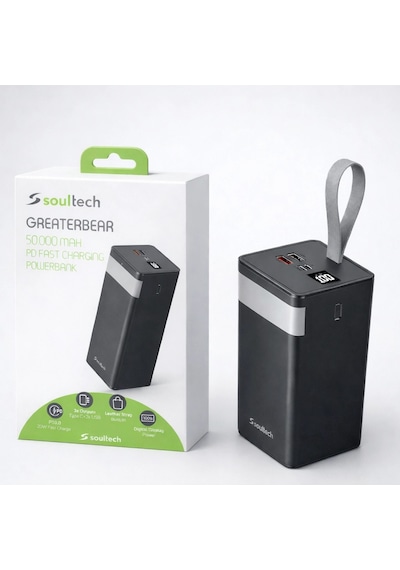 Soultech Greaterbear 50.000 Mah Pd Hızlı Şarj Powerbank Dijital Göstergeli Taşınabilir Şarj Cihazı Çok Renkli