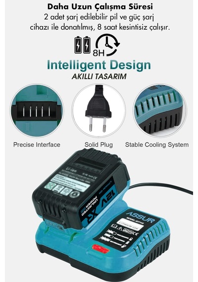 Assur Profesyonel 12v Çift Akülü 12 Köşe 360 Lazer Hizalama & Akülü Vidalama 84 Parça Set-1654