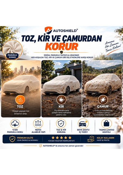 Citroen E-c4 Uyumlu Pamuklu Bez Oto Branda Araç Örtüsü Toz Koruyucu Boya Dostu Standart