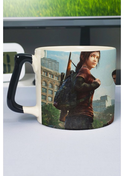 The Last Of Us Baskılı Seramik Lüks Kupa 1 Adet Özel Siyah Kulp Dalga Kulp V3d Çok Renkli