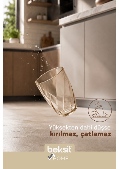 Home Glassy Kırılmaz Polikarbon 6'lı Bardak Sarı 400 Ml Sarı Sarı