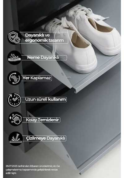 Mobilyapratik 2'li Metal Ayakkabılık Antrasit
