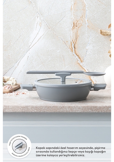 Emsan Swiss Cyrstal Rs Karnıyarık Tenceresi Gri 24 Cm Gri