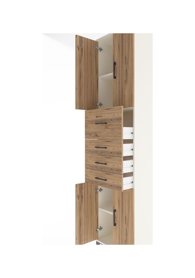 Arges Dolap 3 Raflı 4 Çekmeceli 4 Kapaklı 60x30x243 Aytaşı-çam Aytaşı