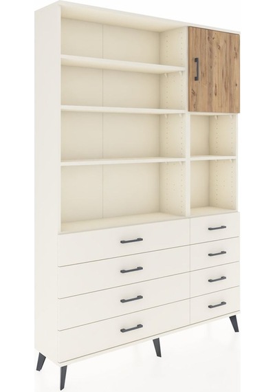 Arges Dolap 8 Raflı 8 Çekmeceli Tek Kapaklı 132x30x195 Aytaş... Aytaşı