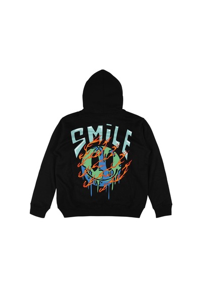 Startmore Adrift Smile Siyah Oversize Unisex Kapüşonlu Sweatshirt Hoodie Siyah