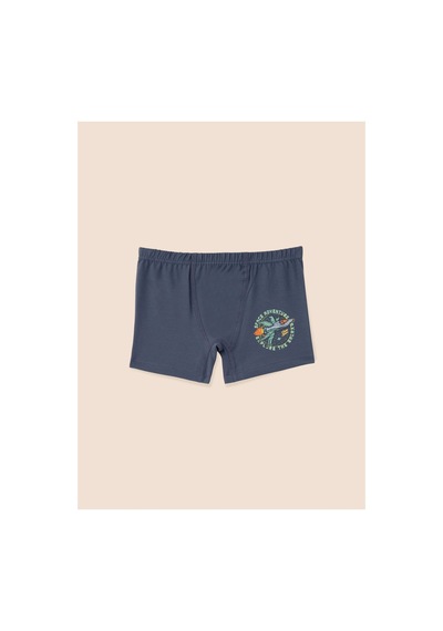 Natuline Erkek Çocuk Organik Pamuklu Likralı Boxer 6' Lı Space 3509-6 Karışık
