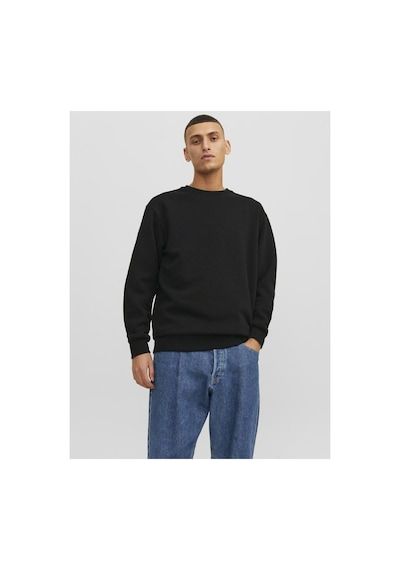 Jack & Jones Erkek Siyah Jjebradley Sweat Crew Noos Sweatshirt 12249341-black Siyah