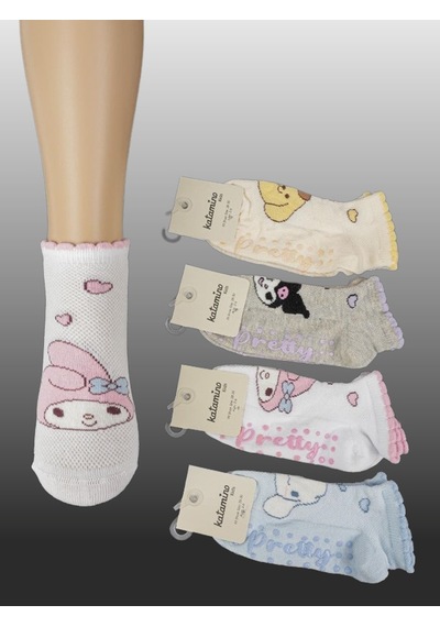 Kıpırık Baby 4'lü Kız Çocuk Kurumi Desenli Patik Çorap-1227 ÇoK Renkli