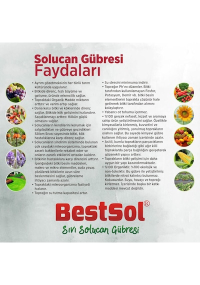Bestsol %100 Organik Sıvı Solucan Gübresi 1 Litre
