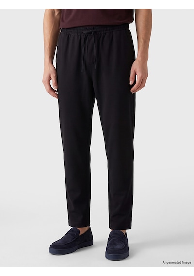 Lcw Vision Siyah Regular Fit Erkek Keten Görünümlü Pantolon