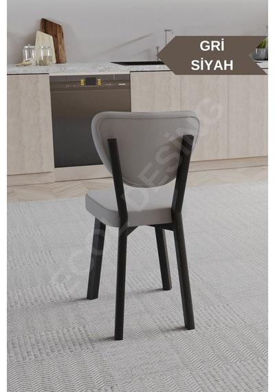 Faymend 4 Adet Elma Model Mutfak Sandalyesi Salon Sandalyesi Yemek Sandalyesi Cafe Restaurant Sandalyesi Gri2