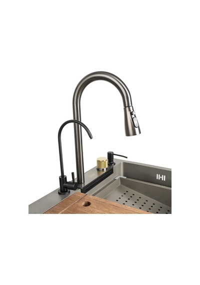 Stilmax Paslanmaz Çelik Akıllı Şelale Eviye Seti 75 x 45 CM 5 Fonksiyonlu