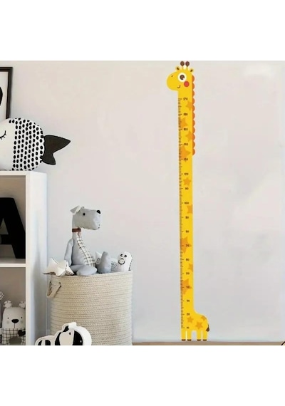 Sevimli Sarı Zürafa Boy Ölçüsü Sticker Çok Renkli 30364880