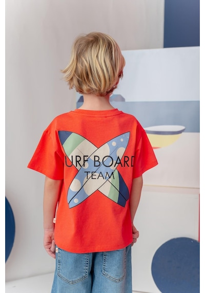 Zeyland Erkek Çoçuk Sörf Baskılı T-shirt - Coral Turuncu