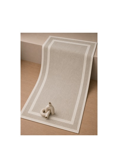 Modern Bej Çerçeveli Sisal Dokulu Salon Ve Oturma Odası Halısı Bej