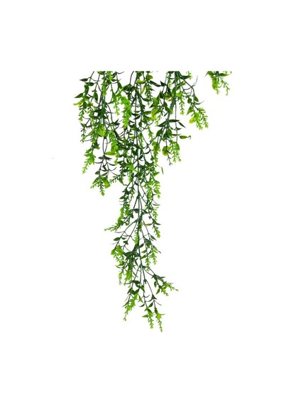 Yapay Çiçek Siyah Saksıda Sarkan Ty60 Yeşil Beyaz Bitki Yapay Sarmaşık 60cm