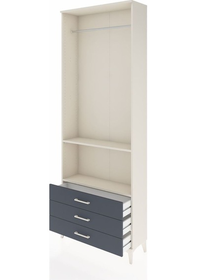 Arges Dolap 2 Raflı 3 Çekmeceli Tek Askılı 88x30x243 Aytaşı-antrasit Aytası