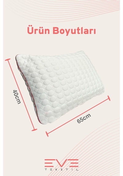 Kolajen Kumas Boyun Destekli Visco Parc Acıklı Fermuarlı Kılıflı Antialerjik Ortopedik Visco Yastık 40x65 Cm