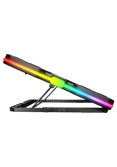 Rampage S50 Glacier Rgb Işıklı 11 Fanlı Lcd Göstergeli 1 Type C 1 Usb Girişli Yükselebilen Notebook Soğutucu