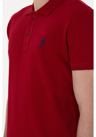 U.S. Polo Assn. Erkek Slim Fit Polo Yaka Bordo Basic Tişört 50298041-VR014